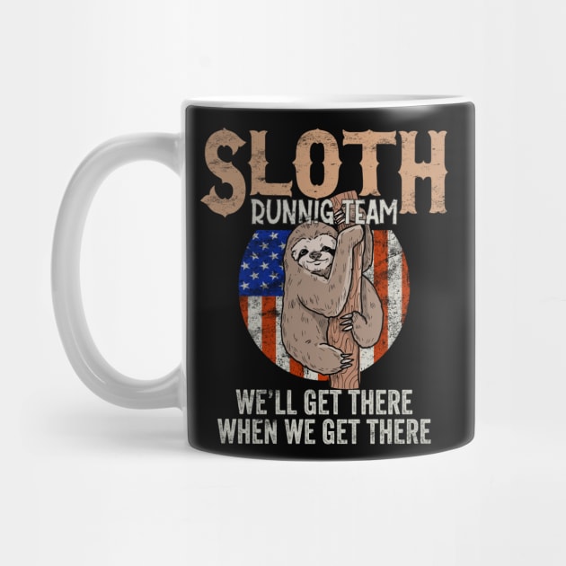 Vintage Sloth Running Team We'll Get There Funny Sloth by Eleganto4Tee